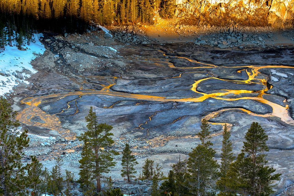 Streams of lava in the Sierra